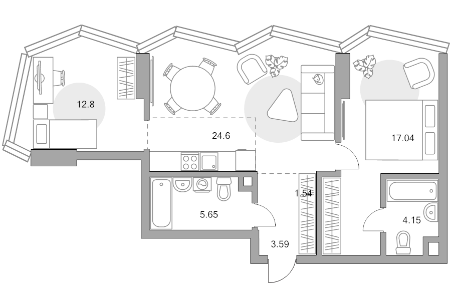 3 ккв (Евро) 69,4 м²