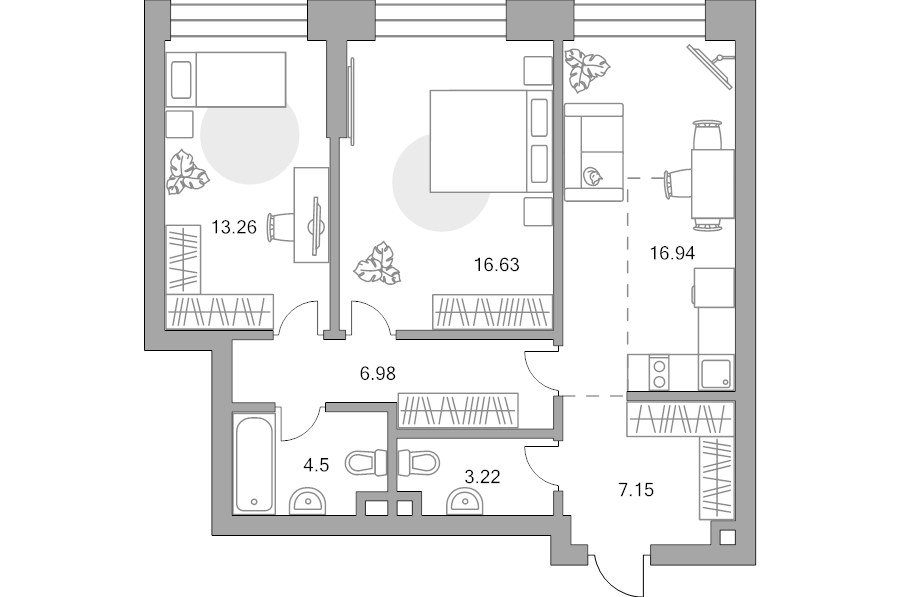 3 ккв (Евро) 68,7 м²