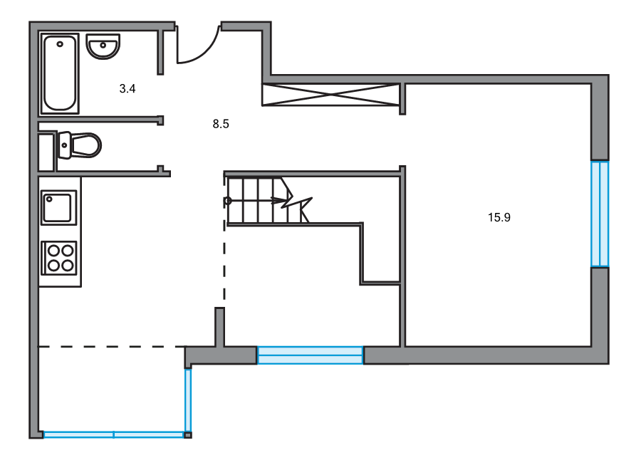 1 ккв 65,5 м²