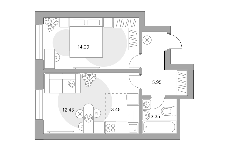 2 ккв (Евро) 39,5 м²