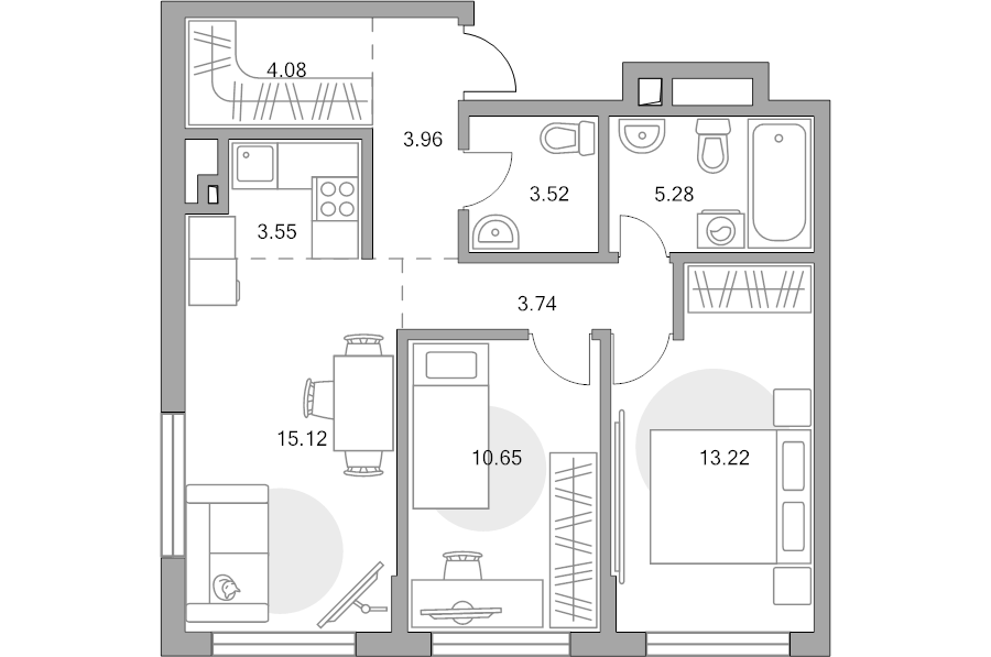 3 ккв (Евро) 63,1 м²