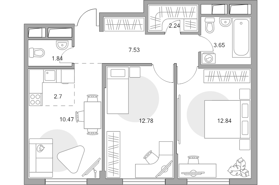 2 ккв 54,1 м²