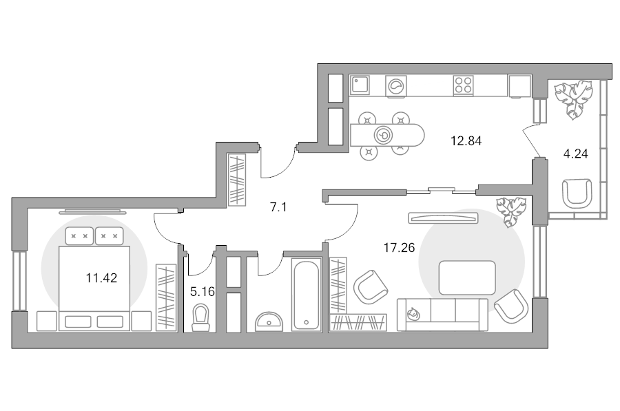 2 ккв 58 м²