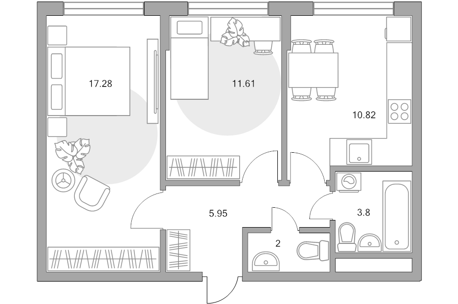 2 ккв 51,5 м²