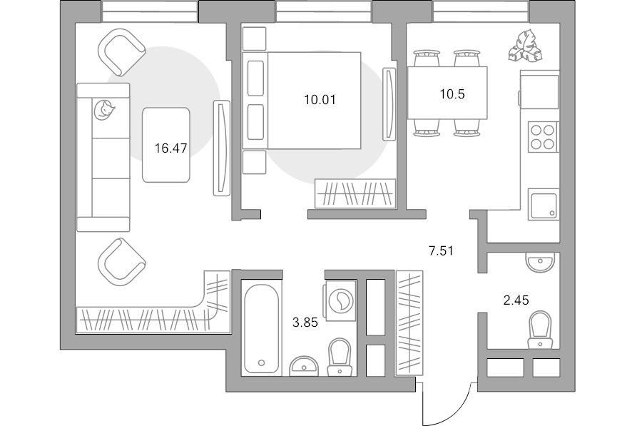 2 ккв 50,8 м²