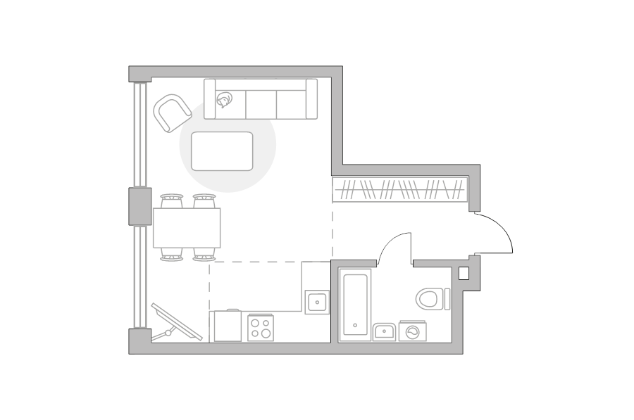 Студия 34,8 м²