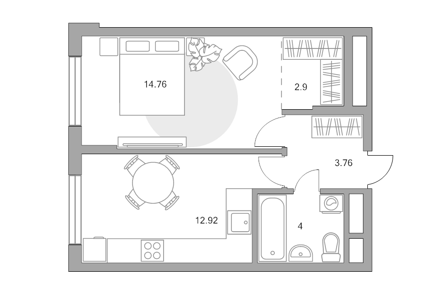 1 ккв 38,3 м²