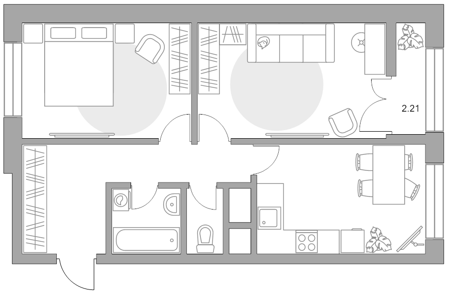2 ккв 54,4 м²