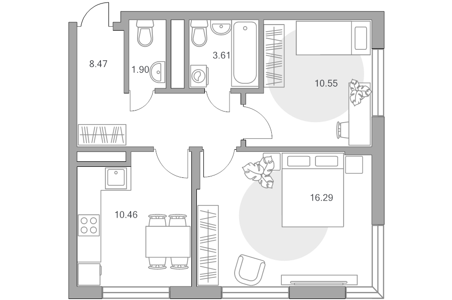 2 ккв 51,3 м²