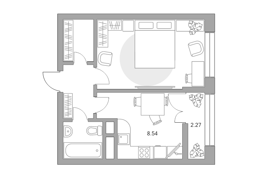 1 ккв 33,9 м²