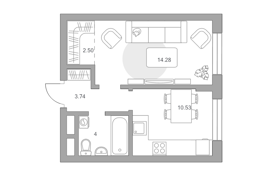 1 ккв 35,1 м²