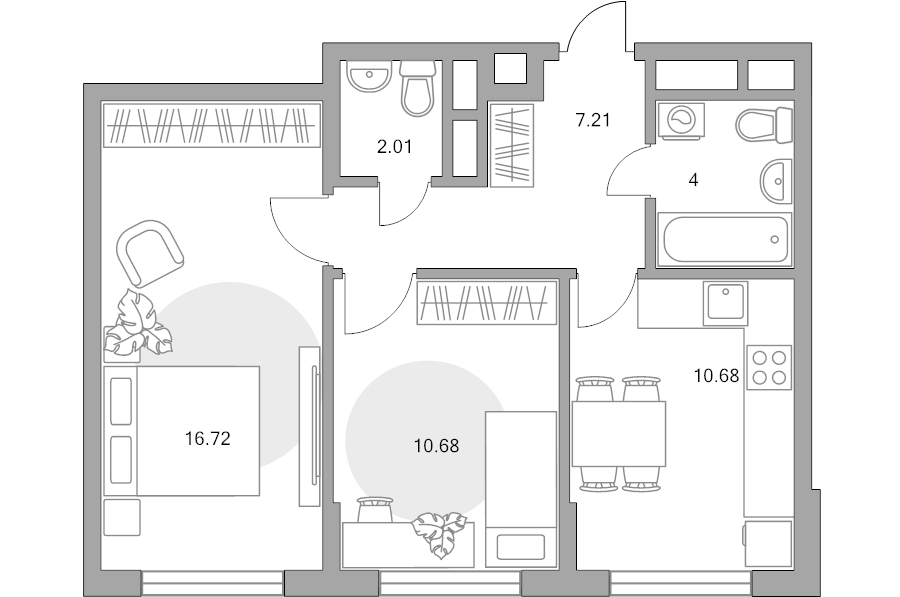 2 ккв 51,3 м²