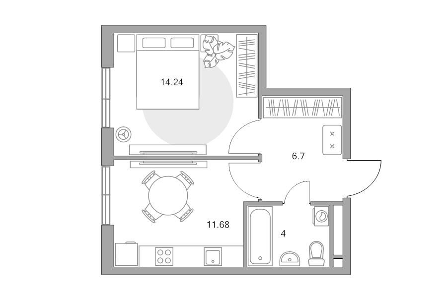 1 ккв 36,6 м²