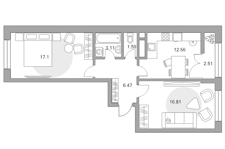 2 ккв 60,2 м²