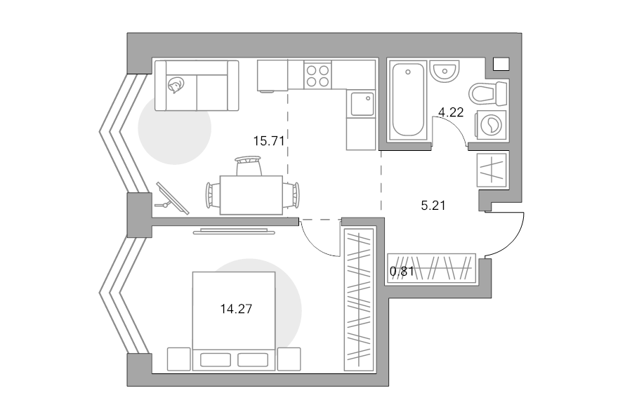 2 ккв (Евро) 40,2 м²