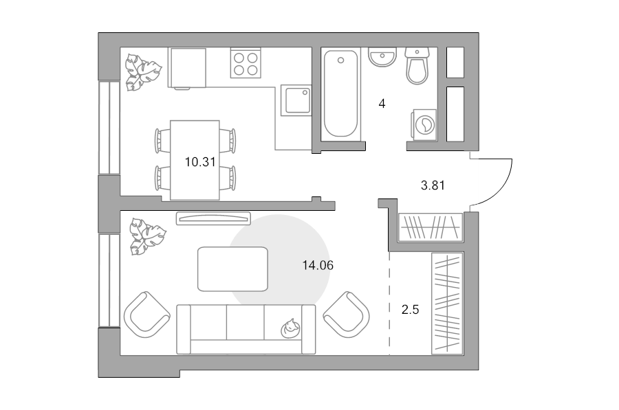 1 ккв 34,7 м²