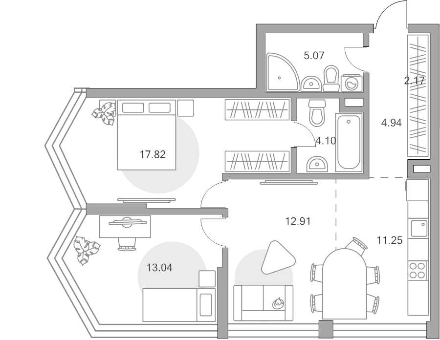 3 ккв (Евро) 71,3 м²