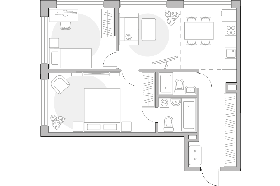 3 ккв (Евро) 61,6 м²