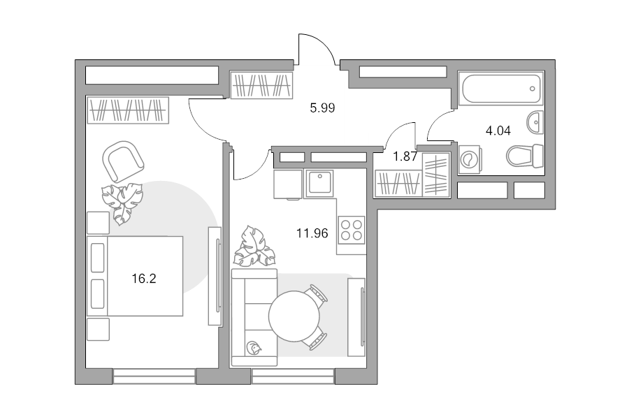 1 ккв 40,1 м²