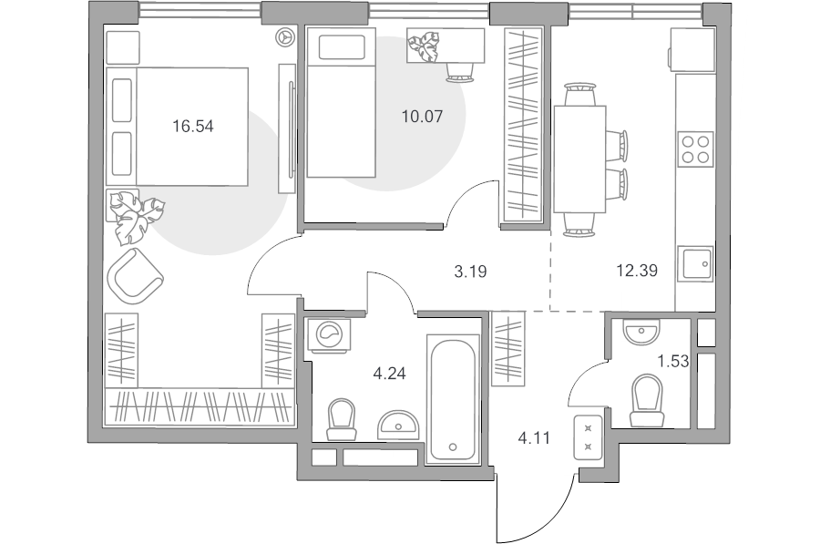 2 ккв 52,1 м²