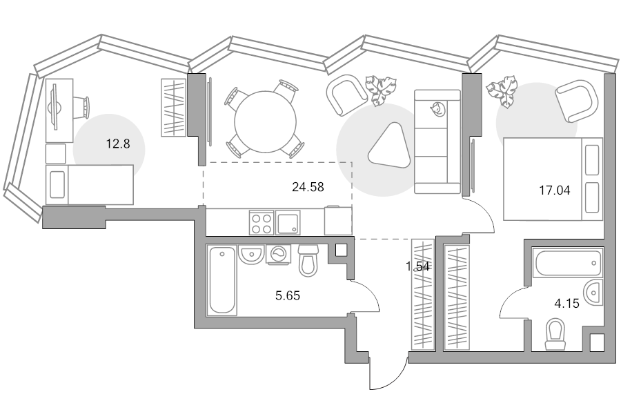 3 ккв (Евро) 69,4 м²