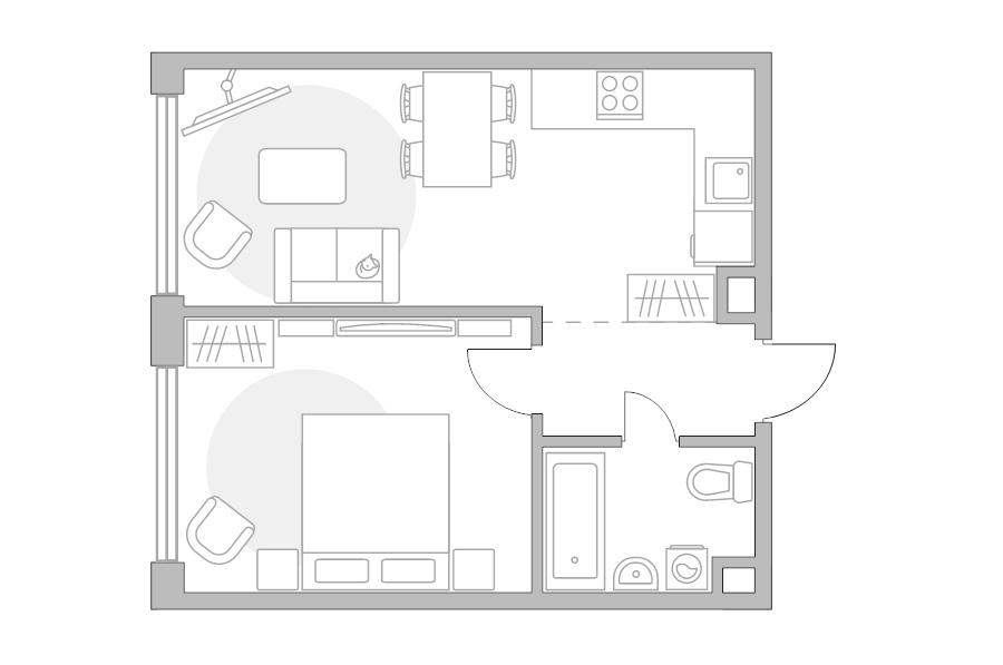 2 ккв (Евро) 41,3 м²