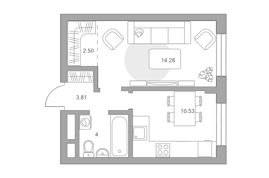 1 ккв 35,1 м²