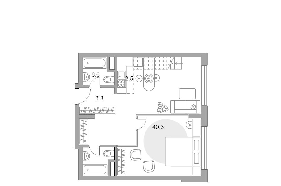Студия 71,4 м²