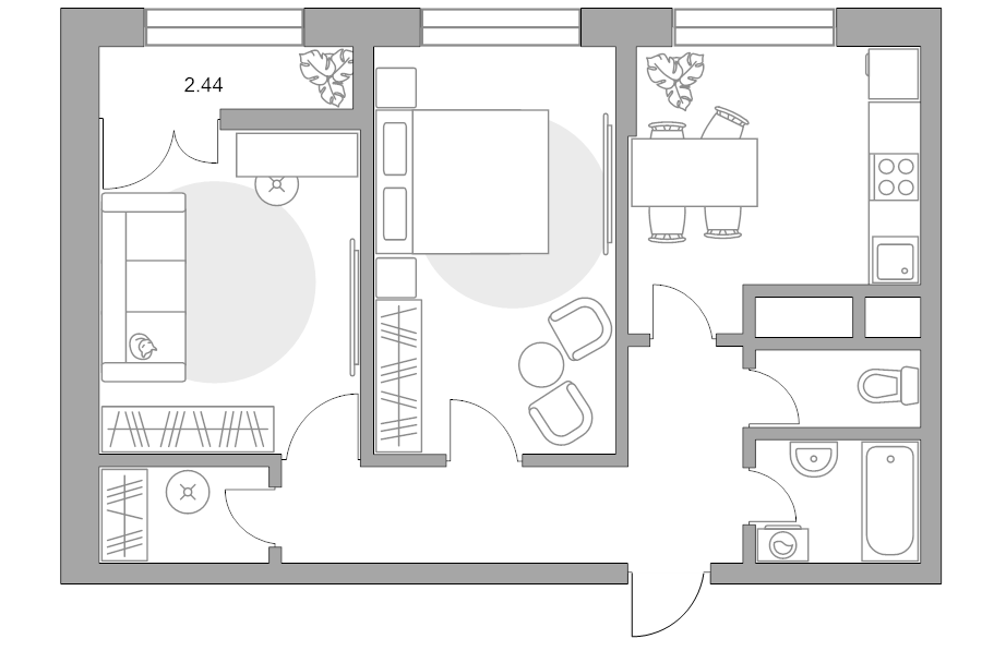 2 ккв 54,3 м²