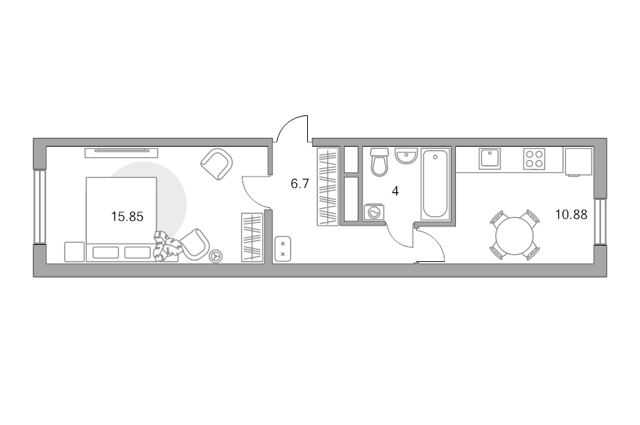 1 ккв 37,4 м²