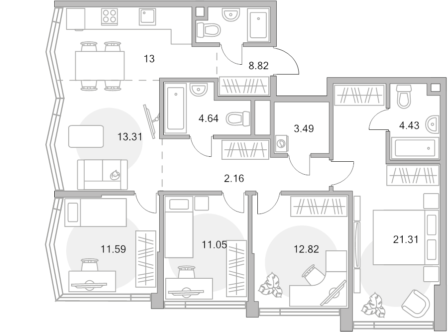 5 ккв (Евро) 110,7 м²