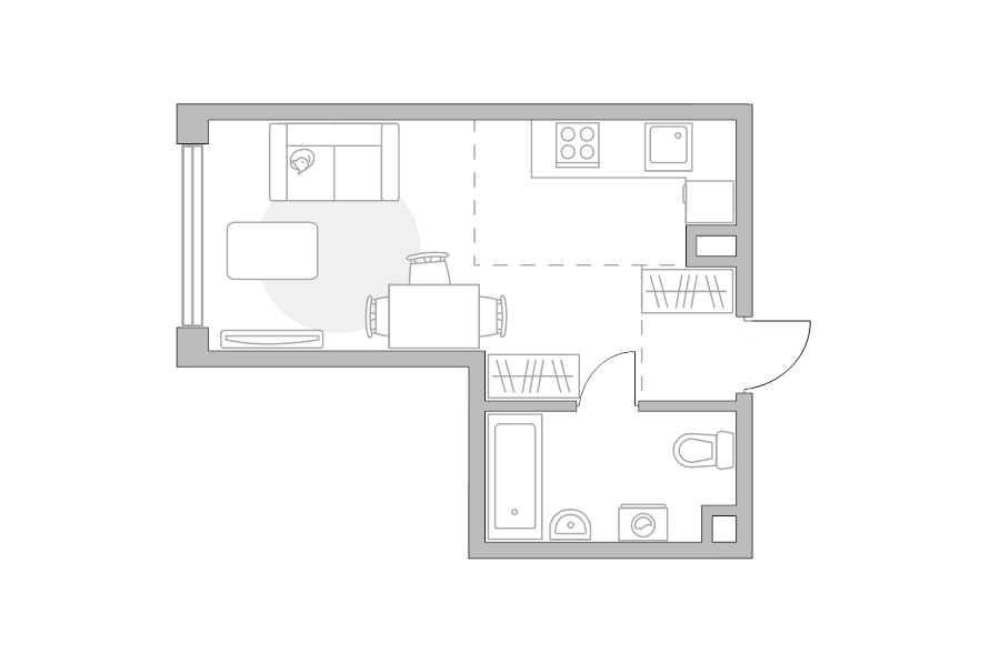 Студия 28,2 м²
