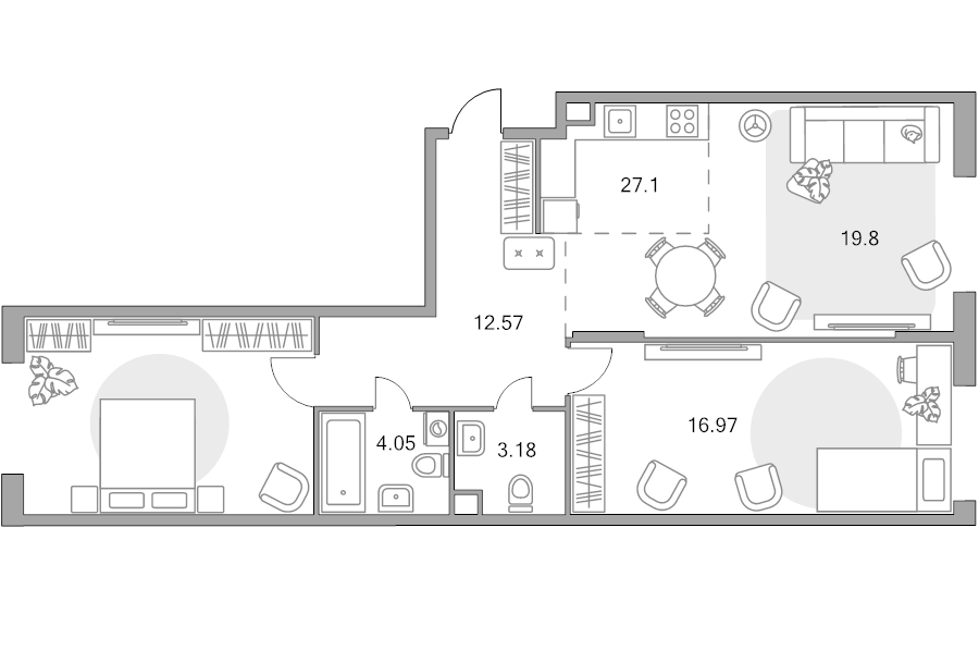 3 ккв (Евро) 83,7 м²
