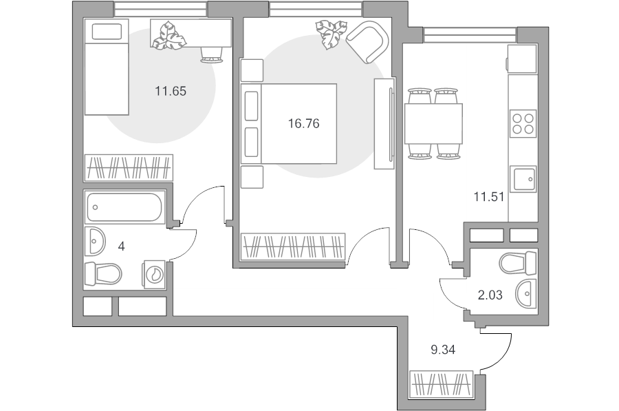 2 ккв 55,3 м²