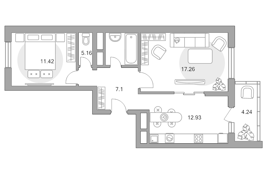 2 ккв 58,1 м²