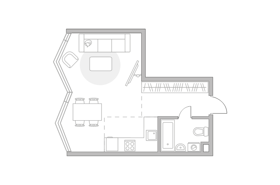 Студия 36,8 м²