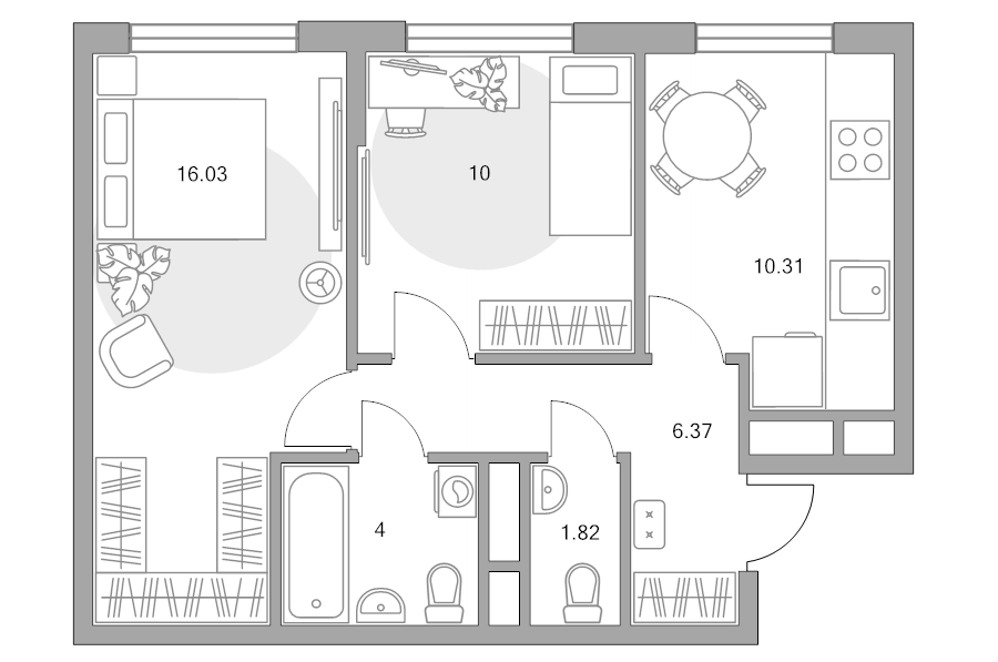 2 ккв 48,5 м²