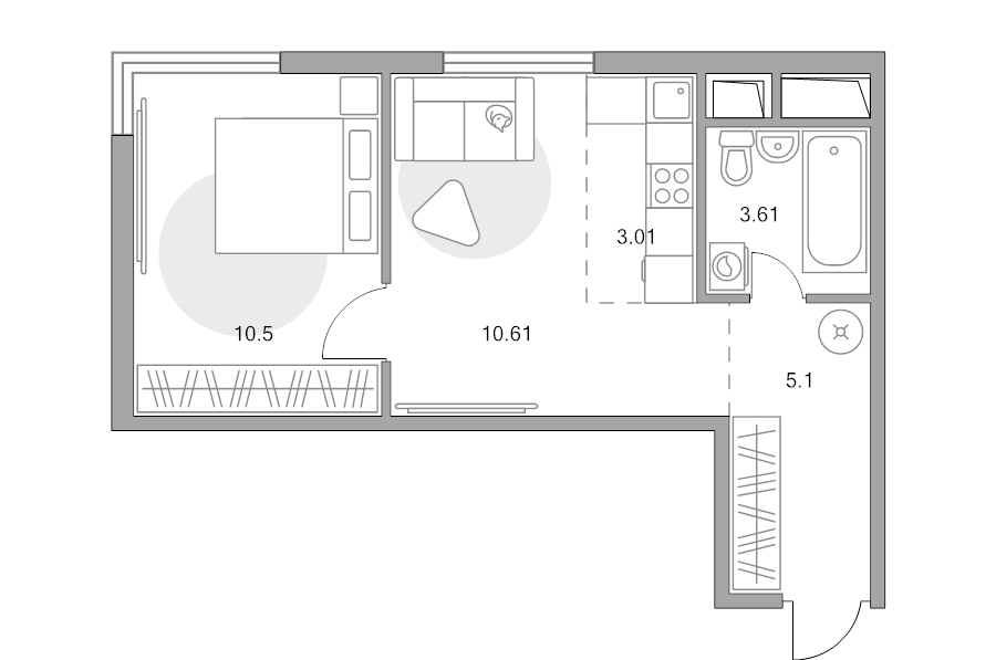1 ккв 32,8 м²