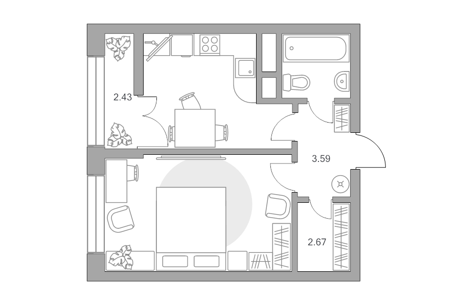 1 ккв 37,5 м²