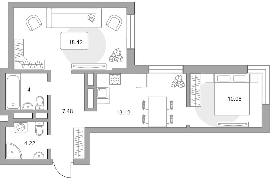 2 ккв 57,3 м²