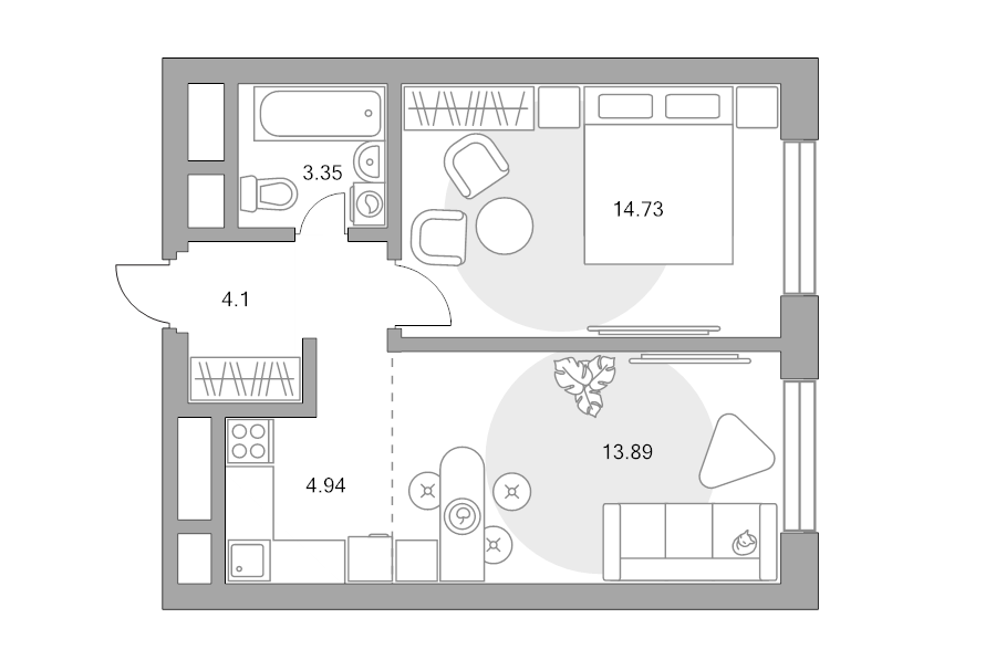 2 ккв (Евро) 41 м²
