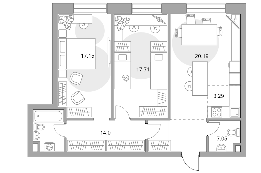 3 ккв (Евро) 79,4 м²