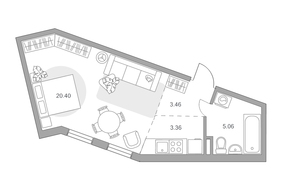 Студия 32,3 м²