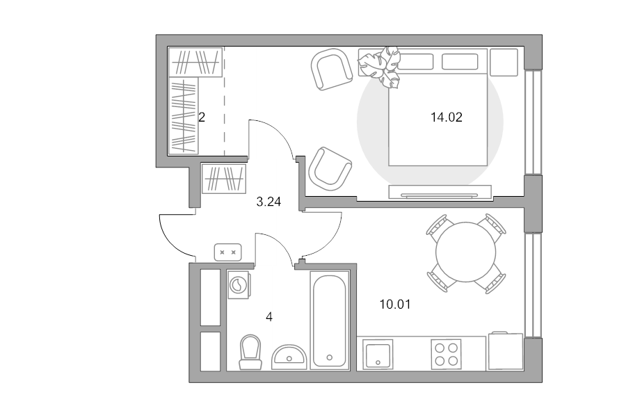 1 ккв 33,3 м²