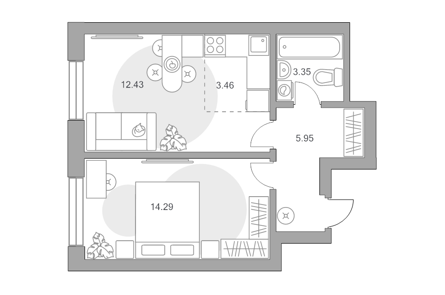 2 ккв (Евро) 39,5 м²