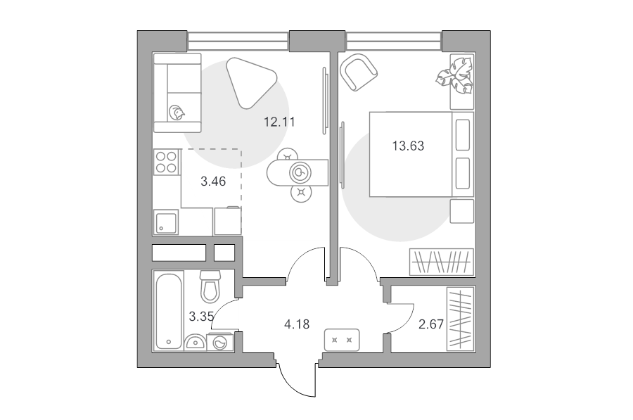 2 ккв (Евро) 39,4 м²