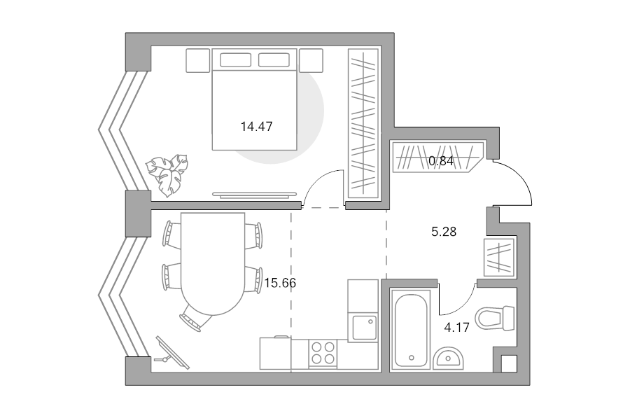 2 ккв (Евро) 40,4 м²