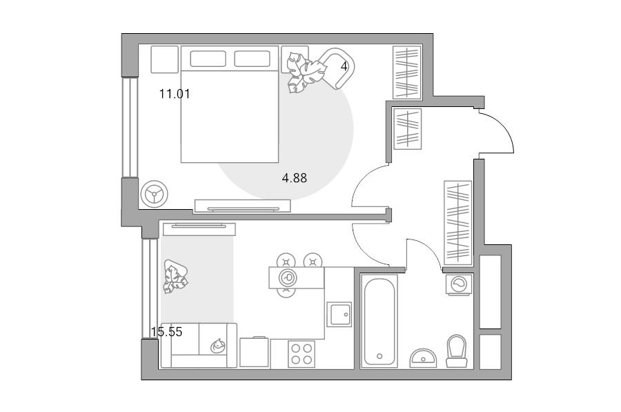 1 ккв 35,4 м²