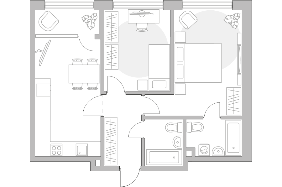 3 ккв (Евро) 60,1 м²