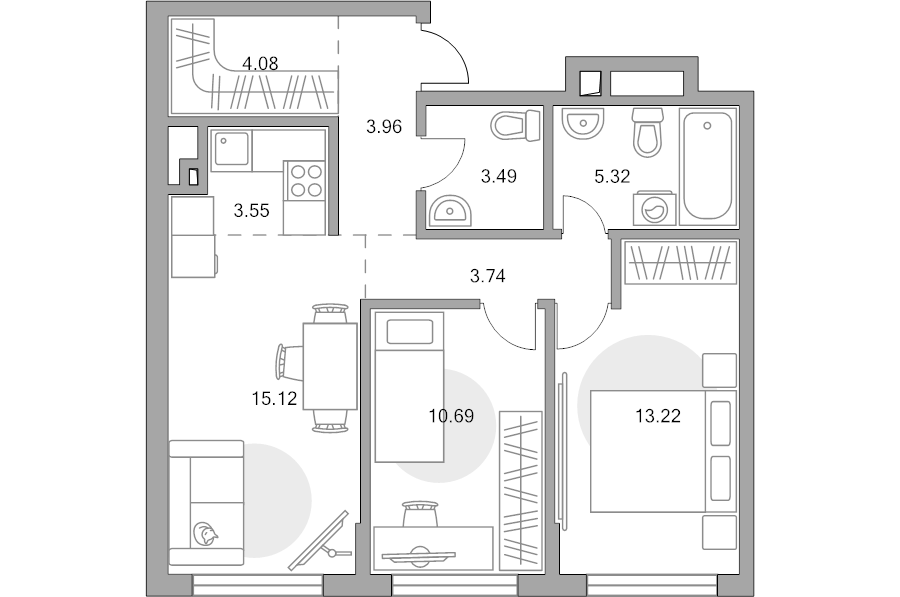 3 ккв (Евро) 63,2 м²